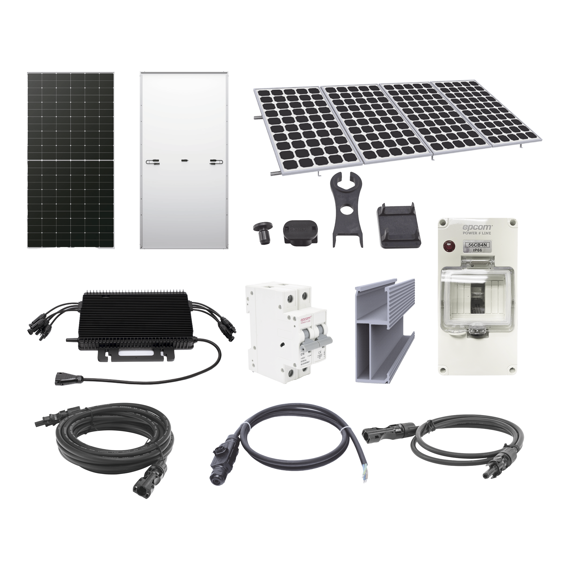 Kit Solar para Interconexión de 2.2KW de Potencia Pico 220Vcc con Microinversor y 4 Módulos de 575 W (Incluye Montaje y Protecciones)